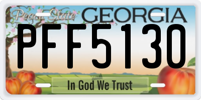 GA license plate PFF5130