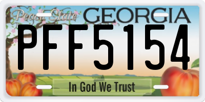 GA license plate PFF5154