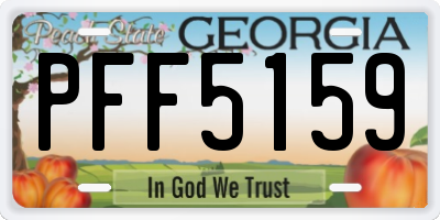 GA license plate PFF5159