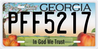 GA license plate PFF5217