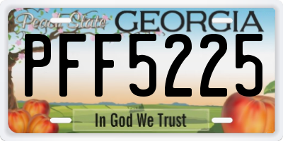 GA license plate PFF5225