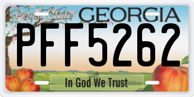 GA license plate PFF5262