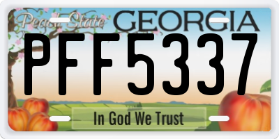 GA license plate PFF5337
