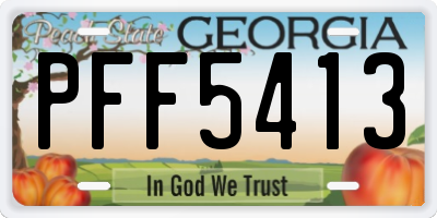 GA license plate PFF5413