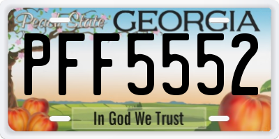 GA license plate PFF5552