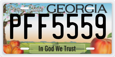 GA license plate PFF5559