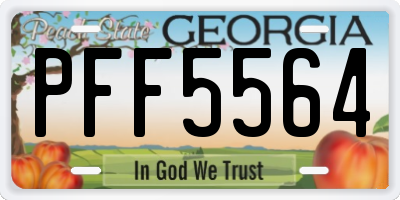 GA license plate PFF5564