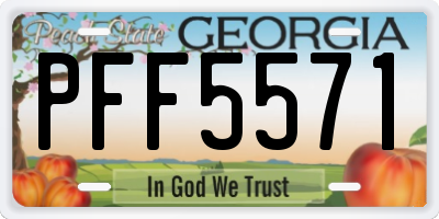 GA license plate PFF5571