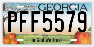 GA license plate PFF5579