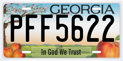 GA license plate PFF5622