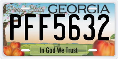 GA license plate PFF5632