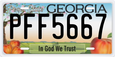 GA license plate PFF5667