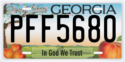 GA license plate PFF5680