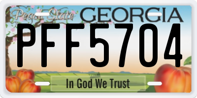GA license plate PFF5704