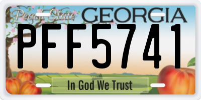 GA license plate PFF5741