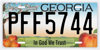 GA license plate PFF5744