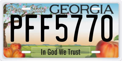 GA license plate PFF5770