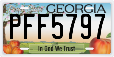 GA license plate PFF5797