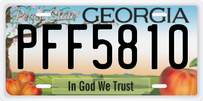 GA license plate PFF5810