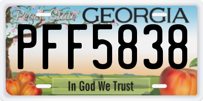 GA license plate PFF5838