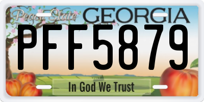 GA license plate PFF5879