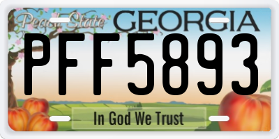 GA license plate PFF5893