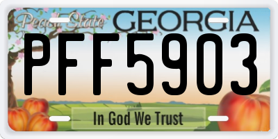 GA license plate PFF5903