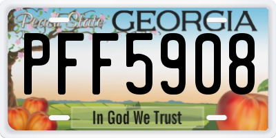 GA license plate PFF5908