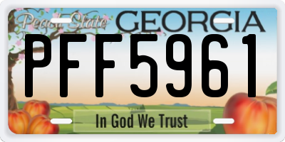 GA license plate PFF5961