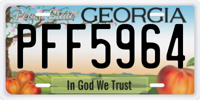 GA license plate PFF5964