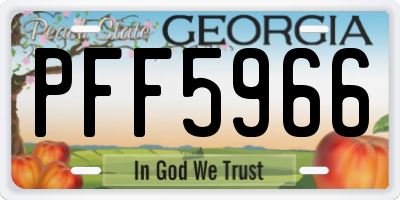 GA license plate PFF5966