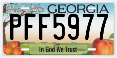 GA license plate PFF5977