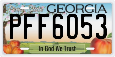 GA license plate PFF6053
