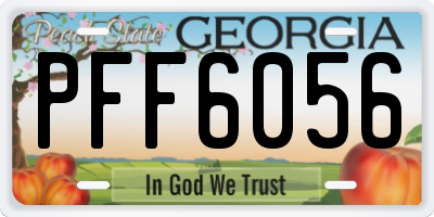 GA license plate PFF6056