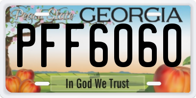 GA license plate PFF6060
