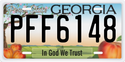 GA license plate PFF6148