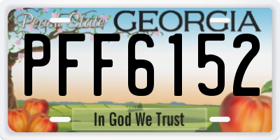 GA license plate PFF6152
