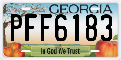 GA license plate PFF6183