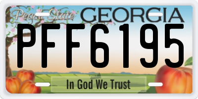 GA license plate PFF6195