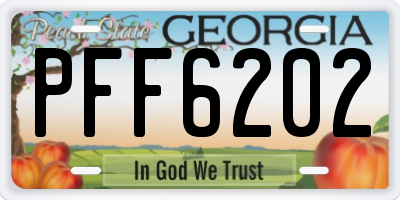 GA license plate PFF6202
