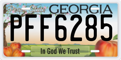 GA license plate PFF6285