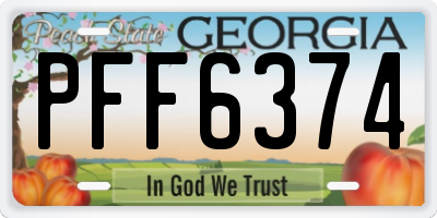 GA license plate PFF6374
