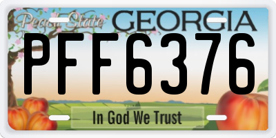 GA license plate PFF6376