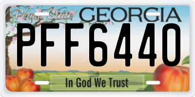 GA license plate PFF6440