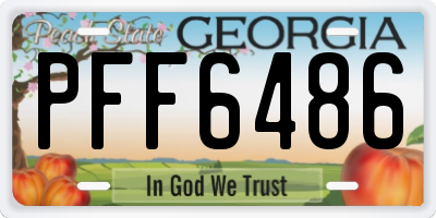 GA license plate PFF6486