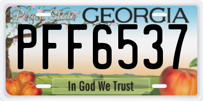 GA license plate PFF6537
