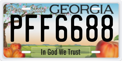 GA license plate PFF6688