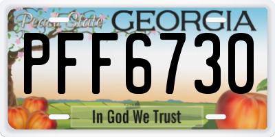 GA license plate PFF6730