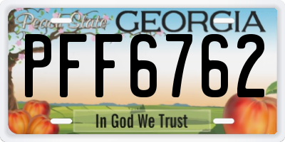 GA license plate PFF6762