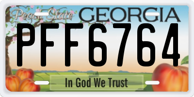GA license plate PFF6764